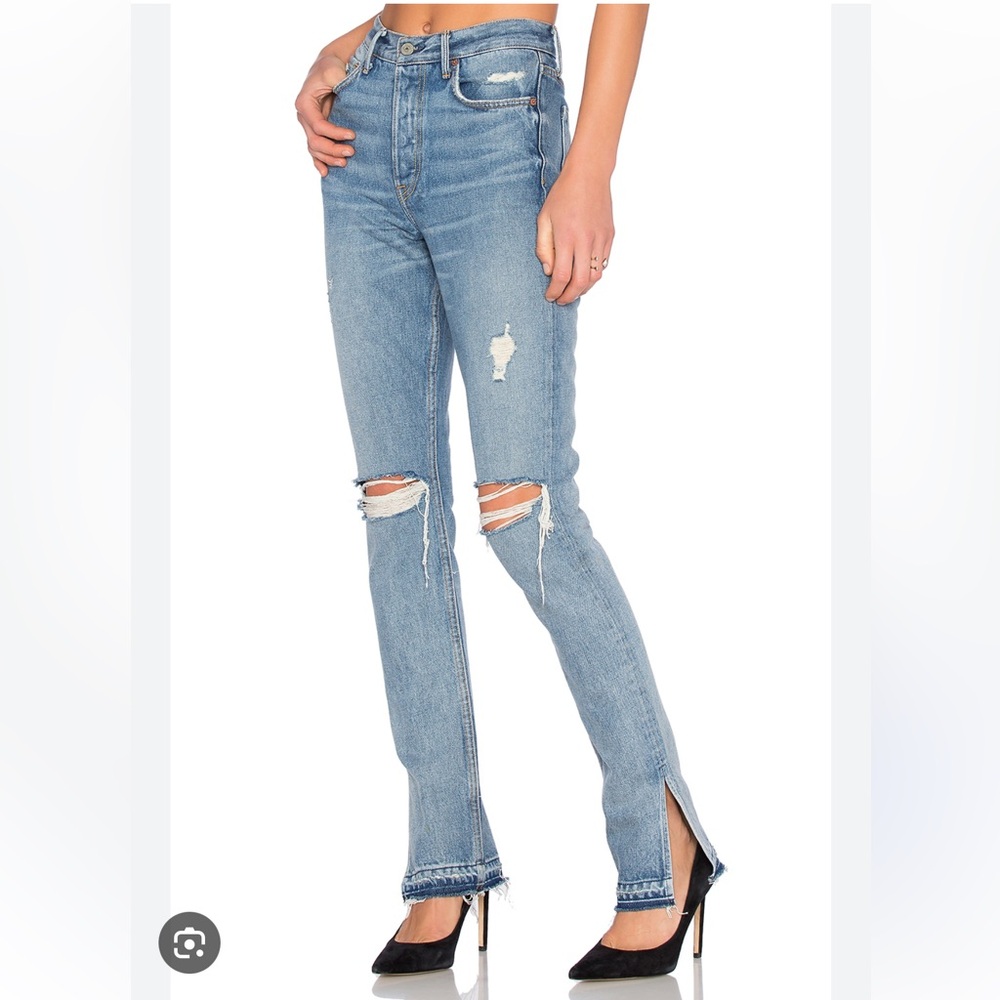 GRLFRND Natalia High Rise Split Hem Skinny Jeans